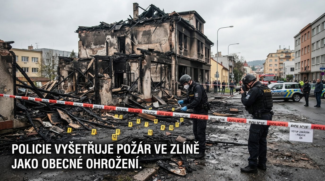Policie vyšetřuje požár ve Zlíně jako obecné ohrožení