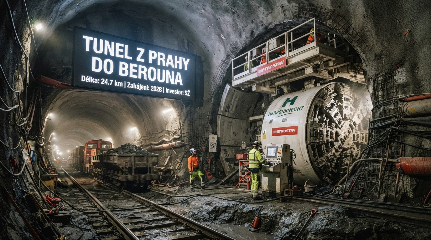 Tunel z Prahy do Berouna vyjde na 76 miliard, dokončení v roce 2044