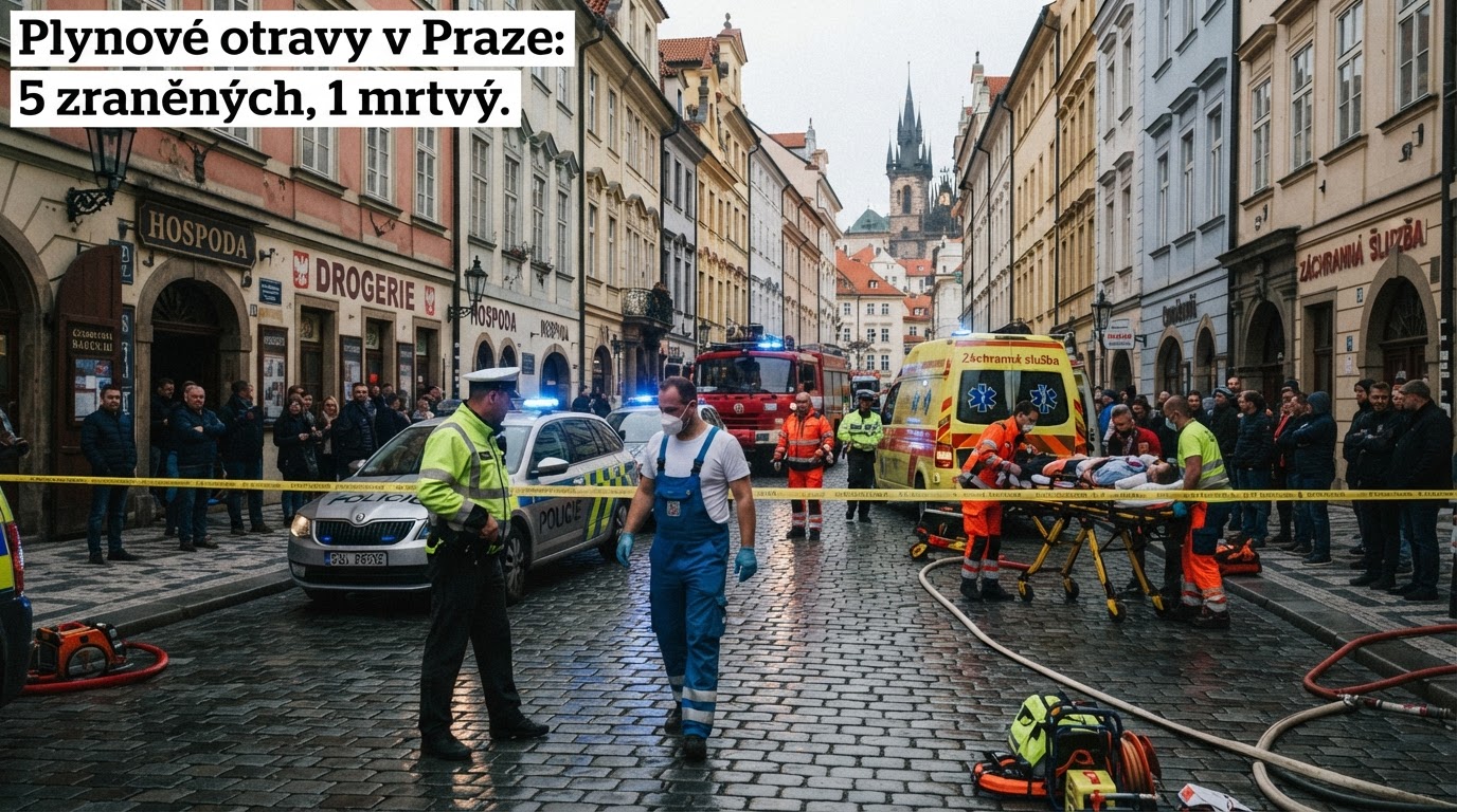 V Praze se v jeden den přiotrávilo plynem pět lidí, jeden případ skončil smrtí