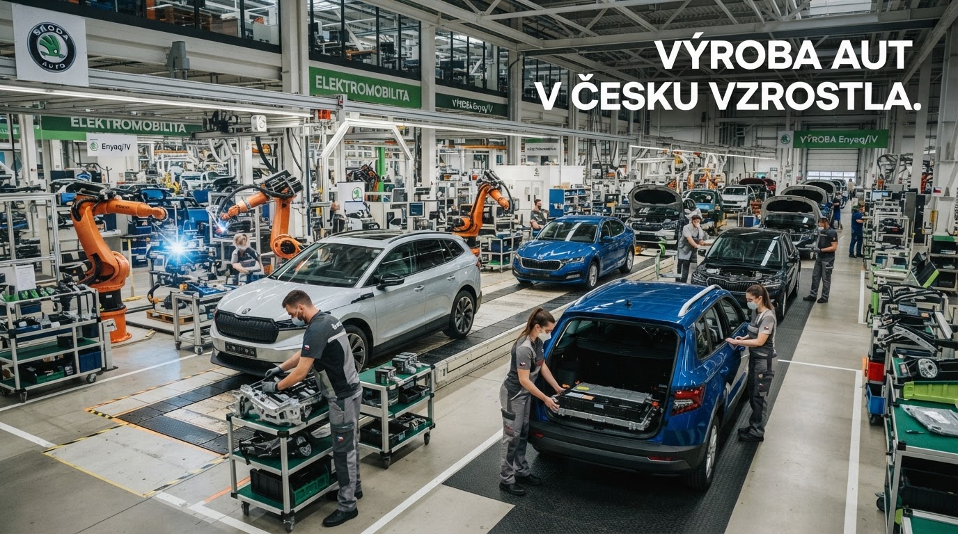 Výroba aut v Česku vzrostla, více než třetinu tvoří elektromobily či hybridy