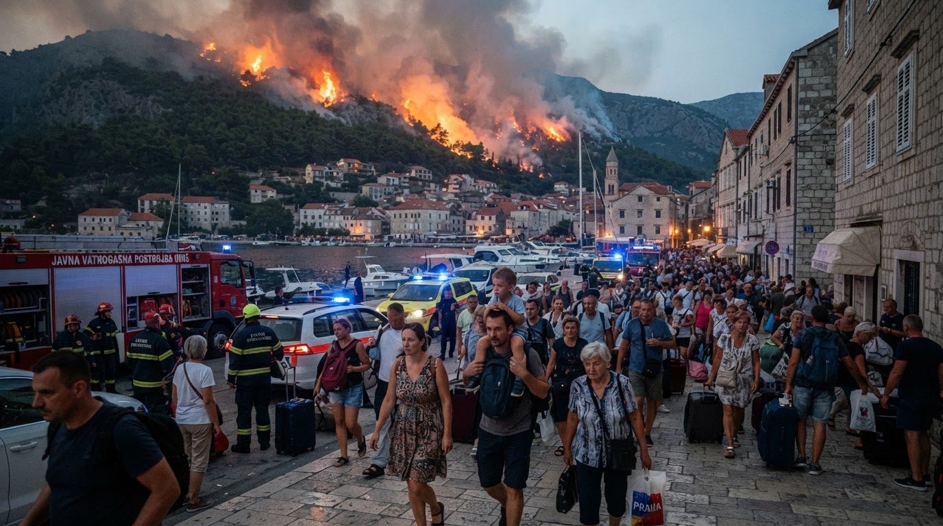Požár v Omiši si vyžádal evakuaci 300 českých turistů