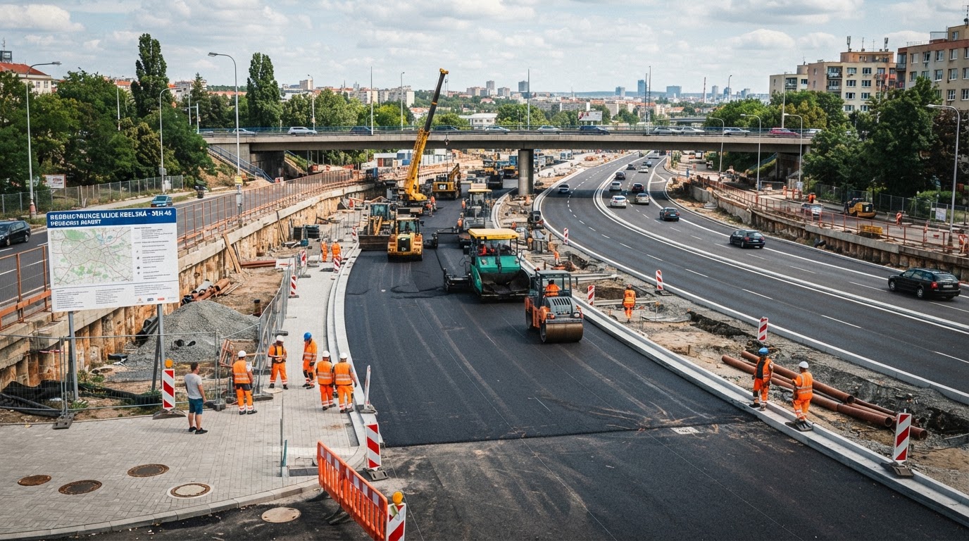 Rekonstrukce Kbelské ulice v Praze trvá 43 dní a přináší výrazné změny